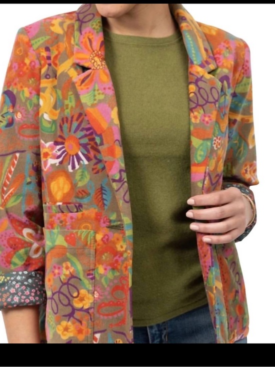 ivy jane Jackets & Blazers - Ivy Jane Floral Patchwork Blazer Jacket XL Boho Retro Art to Wear